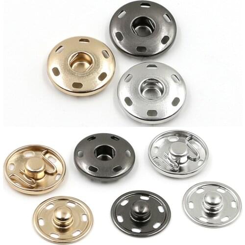 Hot Sale 20 sets/lot 2 Parts Snap Buttons Metal Brass Press Button Stud in Silver Gunmetal Clothing metal accessories Sewing