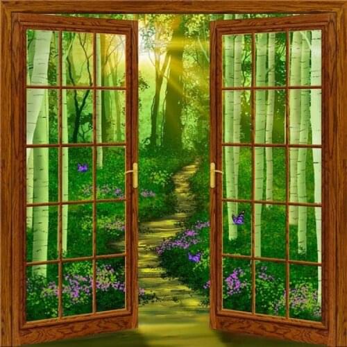 JMINE Div 5D Door Tree Magic forest Full Diamond Painting cross stitch kits art High Quality Scenic 3D paint by diamonds