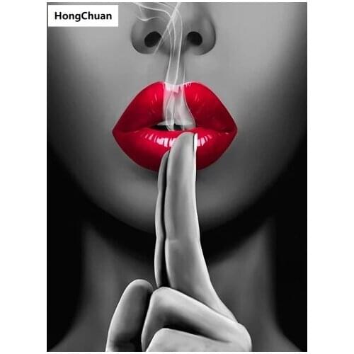 Sexy lips 5D DIY full square/round diamond painting diamond embroidery diamond inlaid cross stitch rhinestone mural gift