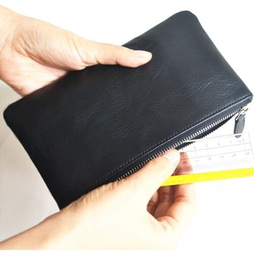 Creative Soft Leather Pencil Bags Black Coin Purse Small Wallet Student Glasses Case Zipper Key Earphone Line Storage Pouch
