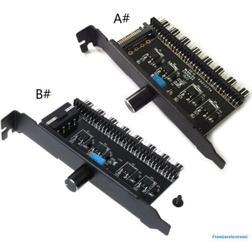 PC 8 Channels Fan Hub Cooling Fan Speed Controller for CPU Case HDD VGA PWM Fan PCI Bracket Power By 12V SATA/4Pin Fan Control