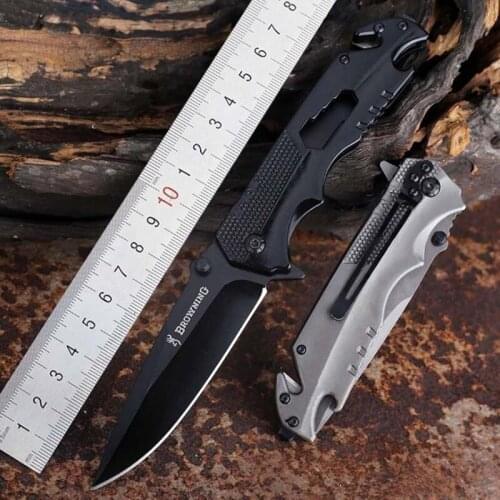 Outdoor multi-function folding knife high-strength stainless steel knife household fruit peeler camping self-defense tool