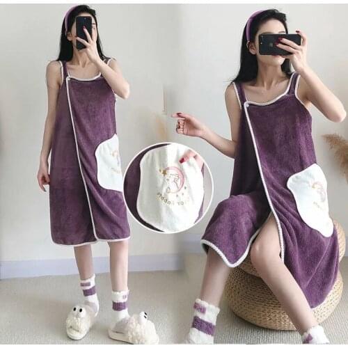 Microfiber Soft and Skin-Friendly Absorbent Bath Towels Household Wearable Bathrobes Womens Home Textiles Bathroom Sauna Towels