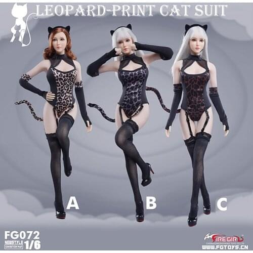Fire Girl Toys FG072 1/6th Scale Sexy Leopard-Print Cat Girl Suit for 12inch TBLEAUGE JIAOU DOLL UD LD Action Figure DIY