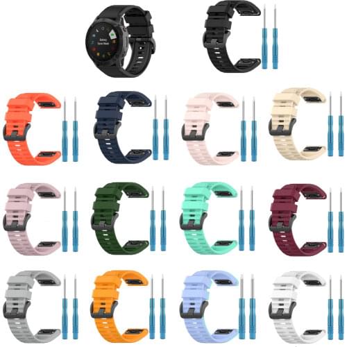 22mm 26mm Quick Release Official Pattern Straps For Garmin Fenix6x 6Pro 5X Bracelet Replacement Wristband With Tools Accessory