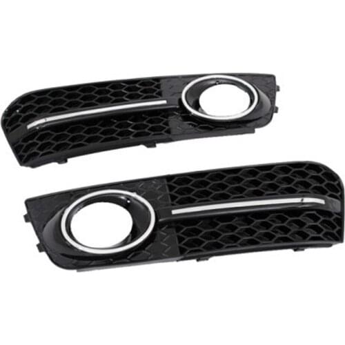 Honeycomb Style Front Fog Light Grille With Chrome Accent For Audi A4 B8 Pre-facelifted 2009-2011 (NOT for S-Line/S4/RS4 Models)