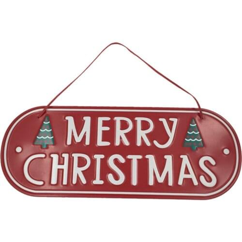 Christmas Iron Door Signs New Year Xmas Door Wall Hanging Christmas Decorations for Home Office Restaurant Christmas Ornaments