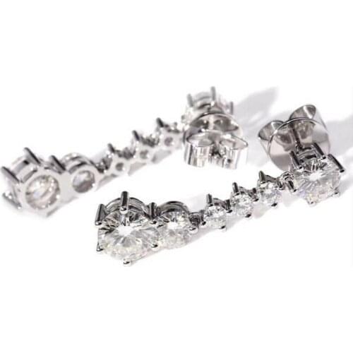 Huitan AAA Round Cubic Zirconia Stone Dangle Earrings for Women Luxury High-quality Silver Color Wedding Earrings Trendy Jewelry