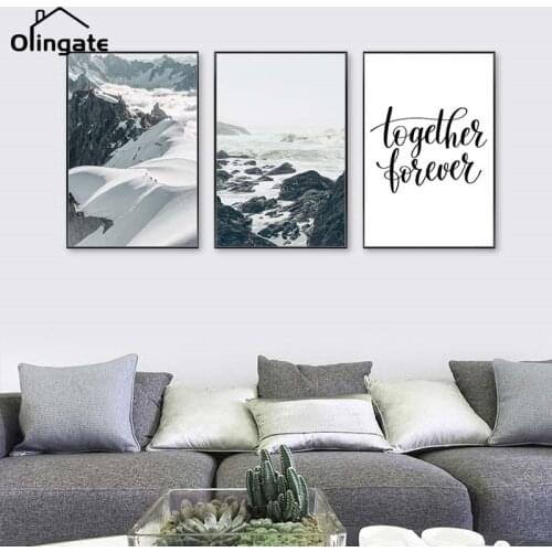 Nordic Modern Travel Landscape Canvas Painting Snow Mountain Lake Nature Scenery Wall Art One Piece Picture Home Decoration Gift