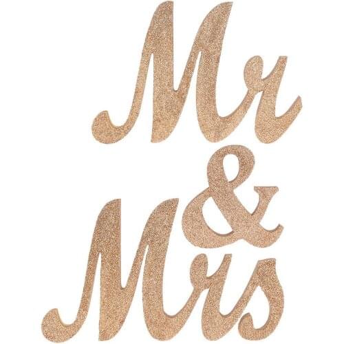 Wedding Decoration Mr & Mrs White Wooden Letters Sign For Sweetheart Table Decor