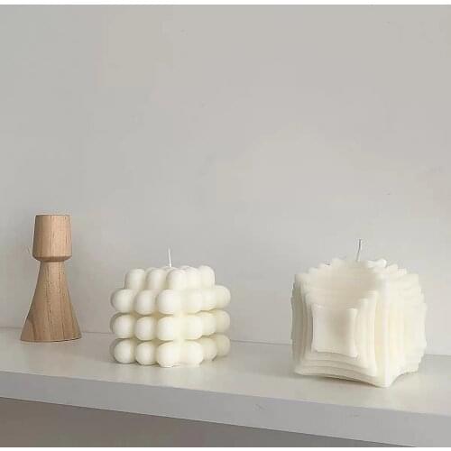 Ins Handmade Rubiks Cube Candle Home Decoration Candle Rectangular Roman Column Candle Irregular Soy Wax Architectural Candle