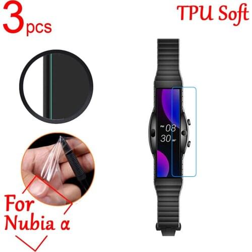 3pcs/lot Ultra Clear TPU Soft LCD Full Screen Protector cover For Nubia alpha Band GPS sports Smart Watch Protective Film