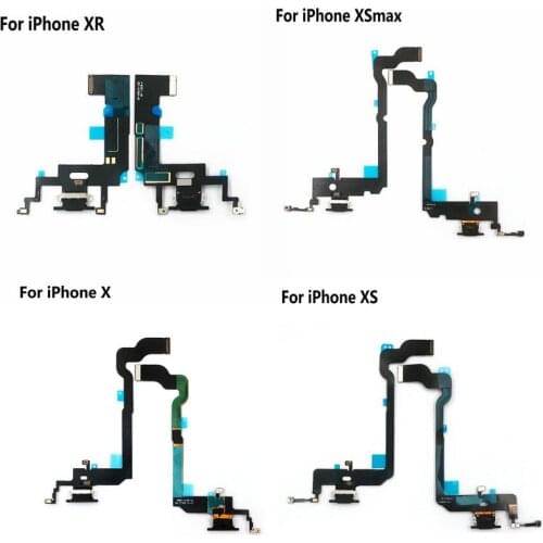 Charging Flex For iPhone X XR XS XSmax USB Charger Board Port Dock Connector With Mic Flex Cable