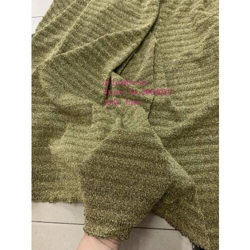 Stock 5yards/bag Light gold pleating process non - woven fabric for fashion French dress fashion dinner CH112