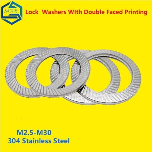 Locking Washer Printing Oblique Washers Lock Washers Lock Washers WIth Double Faced Printing 304 Stainless Steel DIN9250