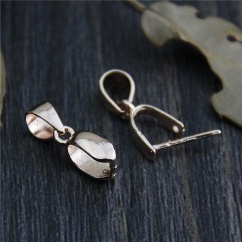 100% 925 Sterling Silver Pendant Clip Clasps Connector Rose Gold Ornament Jades Clasp Hooks DIY Women Jewelry Making Accessories
