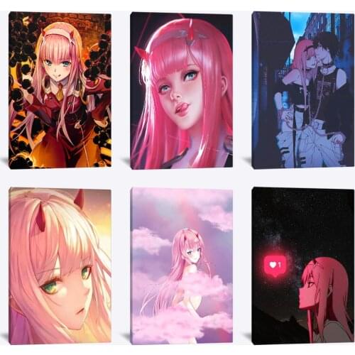 Zero two DARLING in the FRANXX Anime poster Canvas Wall Art Decoration prints for Home bedroom decor Painting