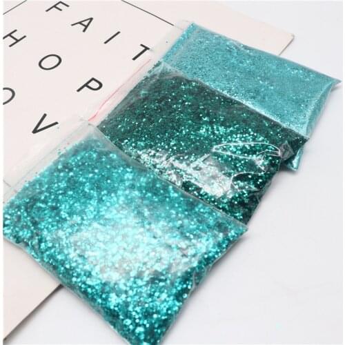 1 Can of 10Ml 50g Green Neon Pigment Powder Deep Sea Mixed Series 3D Slice Holographic Glitter Sequin Autumn Nail Decoration