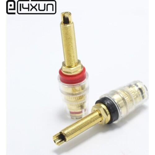 2pcs/lot Brass Crystal Binding Post for Thread Audio Speaker Amplifier 4mm Banana Plug Terminals Connector Black & Red