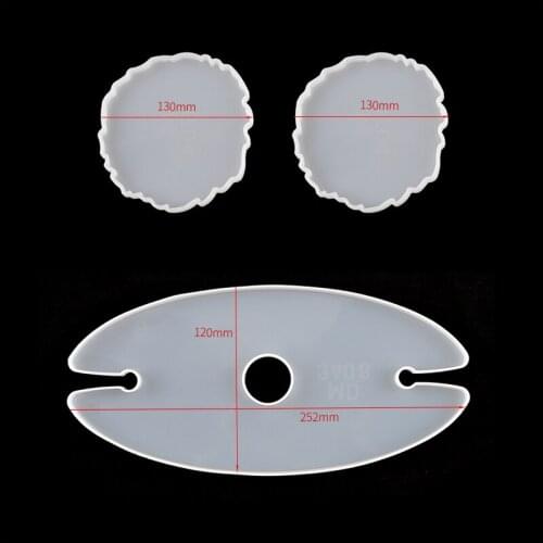 3Pcs Coaster Wine Cup Holder Resin Mold DIY Crystal Epoxy Resin Glass Shelf Tray Mold Coaster Irregular Mold