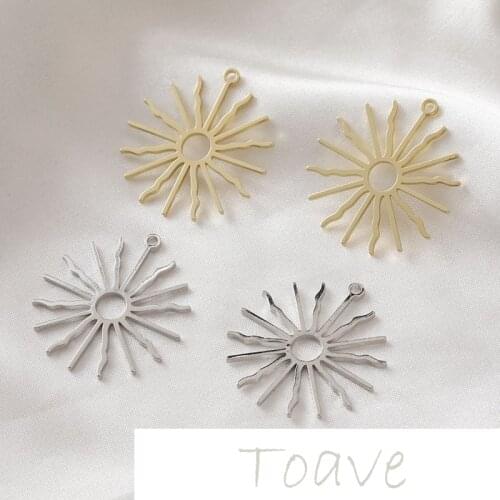 Sun copper pendant diy hand-made earrings pendant material accessories 6PCS