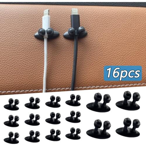 4/8/16pcs Car Mobile Phone Cable Manager Headphone Charger Line Clasp Clamp Organizer Auto Interior Clip Accessories