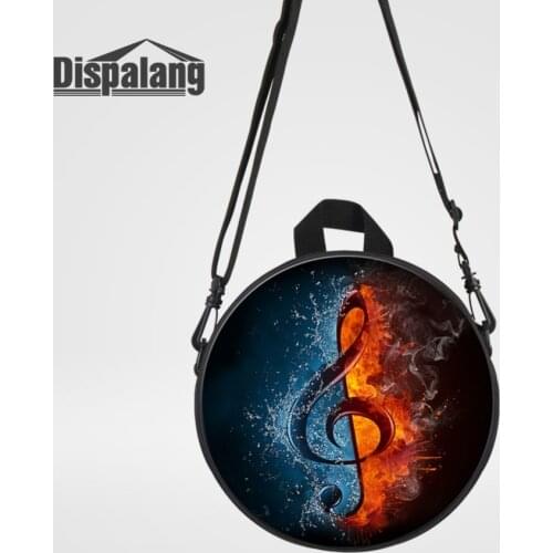 Dispalang Children School Bags Flame Musical Note Round Women Messeng Bag for Girls Schoolbag Kindergarten Preschool Bag Mochila