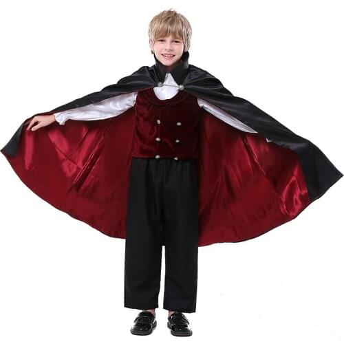Boys Vampire Scary Cosplay Kids Children Halloween Duke Dracula Costumes Carnival Purim Parade Masquerade Role Play Party Dress