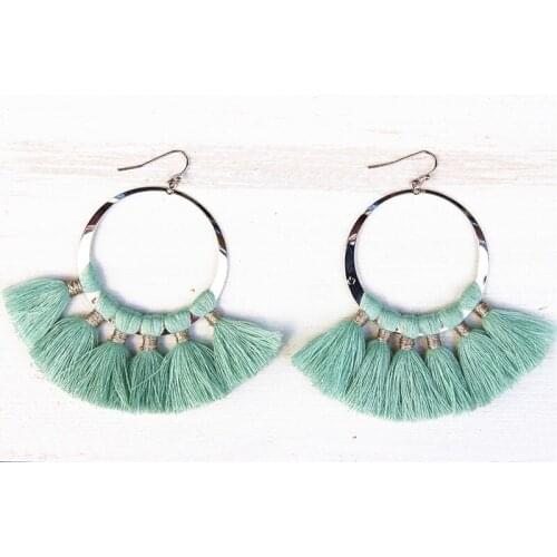 Dongmu jewellery 2018 new fashion party tassel earrings pendant retro bohemian lady jewelry new year gift