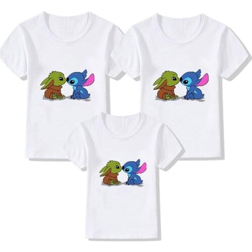 T Shirt Women Star War Print Family Clothes Short Sleeve O Neck Loose Kids Tshirt Summer Mom and Daughter Tee Plus Size