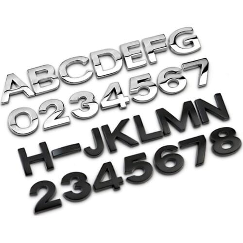 3D Metal Car Sticker Alphabet Sliver Badge Chrome Letters Number Logo Emblem Automobiles DIY Accessories Exterior Decoration