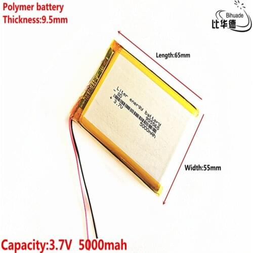 Good Qulity 3.7V,5000mAH,955565 Polymer lithium ion / Li-ion battery for TOY,POWER BANK,GPS,mp3,mp4