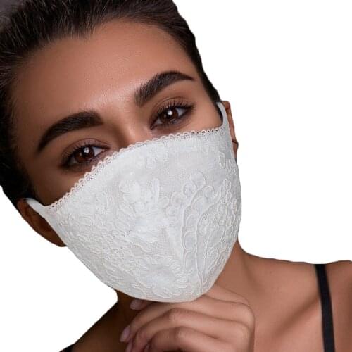 Adult Exquisite Lace Flower Designer Face Maks Reusable Washable Halloween Cosplay Mask For Face Cubrebocas Mondkapjes Maske