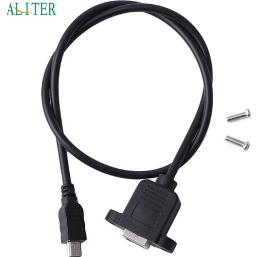 New Printer Panel Mount Cable + Screw Mini USB 5 Pin Male to USB 2.0 B Jack Female Aug3