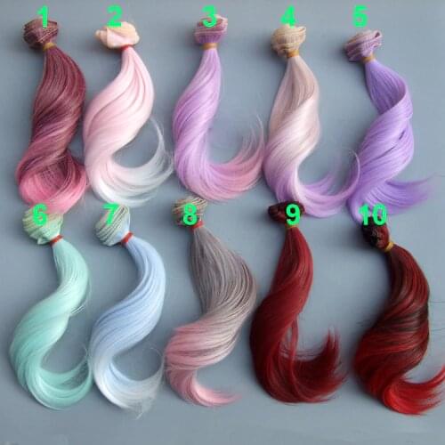 15cm doll hair for 1/3 1/4 1/6 BJD diy doll natural wavy doll wigs trees