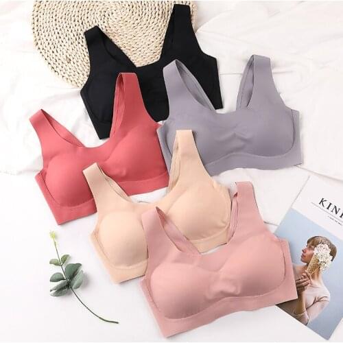 Lingerie Bra Push Up Bralette Solid Color Gathered Sports Underwear Sleep Bra Female Comfortable Breathable Underwear Bra
