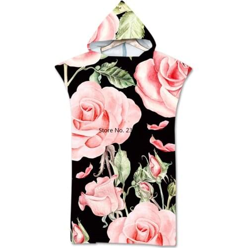 New Printed Microfiber Hoodied Bath Towels sand free Portable Beach Towel Swim Beach Surf Poncho Sport Towels