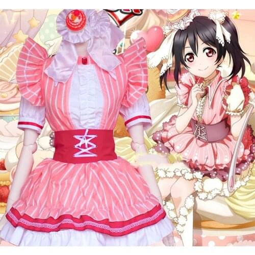 Love Live Lovelive! Cosplay Dress Pink Princess Girl Costume Lolita Maid Cos Dresses Nico Yazawa Halloween Cosplay Clothing