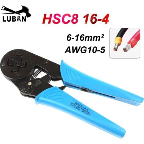 Crimper Plier HSC8 16-4 Adjustable Crimping Tools for 6.0-16.0mm2 (AWG10-5) Cable End-sleeves Wire VE Terminal Connectors