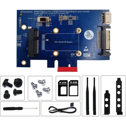 PCI-E WiFi Adapter PCIE Wifi Bluetooth Adapter Mini PCI Express to PCIE X1 Network Card for Mini PCI E Wifi 3G/4G/LTE + SIM Slot