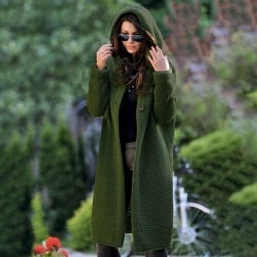 Plus Size Women Long Sleeve Knitted Cardigan Sweater Casual Outwear Coat Jackets HSJ88