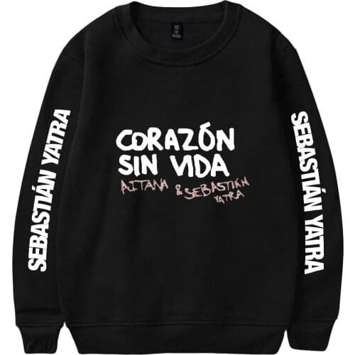 Sebastian Yatra Print Loose Tops Sweater Series Women/Men Clothe Turtlenecks Sweet Style Round collar fleece Streetwear Style