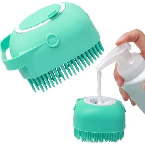Pet Dog Shampoo Brush Cat Massage Comb Grooming Scrubber Brush for Bathing Hair Soft Silicone Rubber Brushes Pet Supply