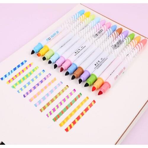 School Highlighters Students Highlighter Pen Markers Pastel Liquid Chalk Marker Marcadores Fluorecentes For School 04430