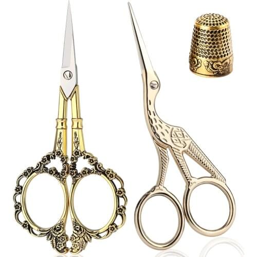 SHWAKK Embroidery Scissors Stainless Steel Sharp Stork Scissors for Sewing Crafting Art Work Threading Needlework DIY Tools