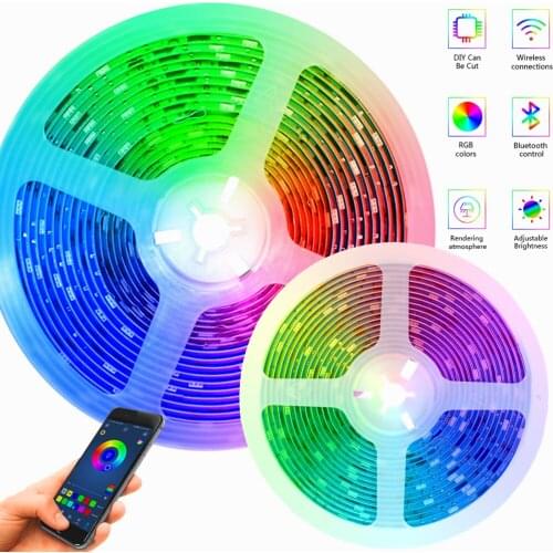 RGB 2835 LED Strips Lights Bluetooth 5M Control Indoor and Outdoor Decorative Light String Essential Lamps For Living Atmosphere