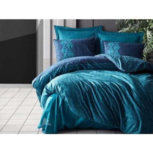 Cottonbox Dark Double Personality Duvet cover set Amari Petrol