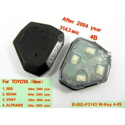 High Quality, Auto remote interior 314.3MHZ 4 button use for after 2004 for New Toyota,Free shipping