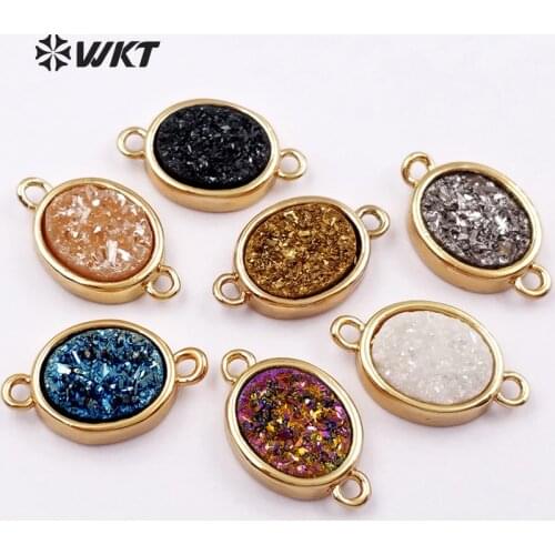 WT-C238 NEW ARRIVALS!Fashion jewelry connectors oval shape pendant unique natural stone connector for necklace making