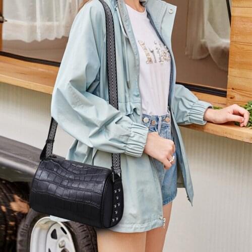 New 2021 Simple Style Women Shoulder Bag 100% Genuine Leather High Quality Lady Crossbody Bag Black Fashion Messenger Handbag